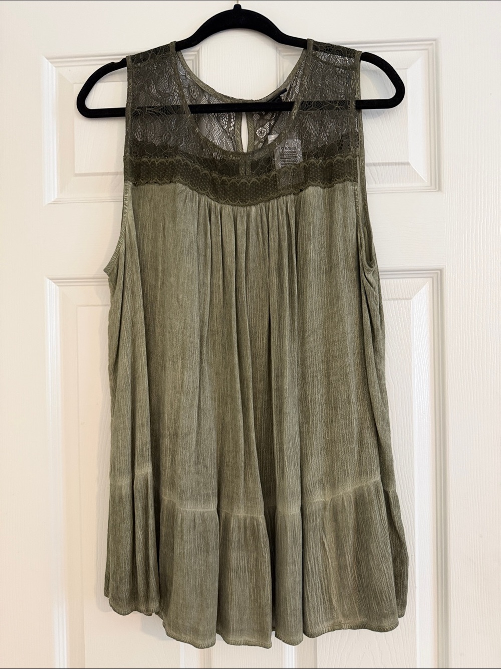 torrid Olive Green Lace Yoke Tank